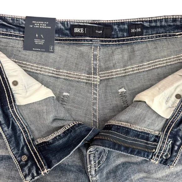 BKE Tyler Jeans - Men's 36x36 - Relaxed Fit Stretch - Grise Color - NWT - Picture 10 of 14